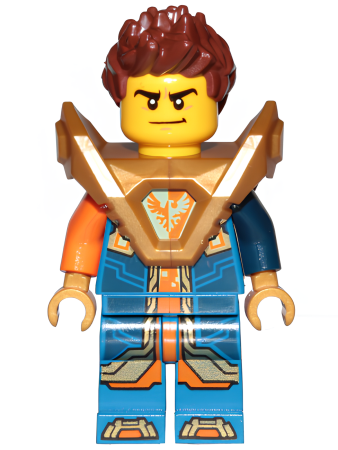 Минифигурка Lego Nexo Knights Clay Moorington - Hair, Pearl Gold Armor nex147 U